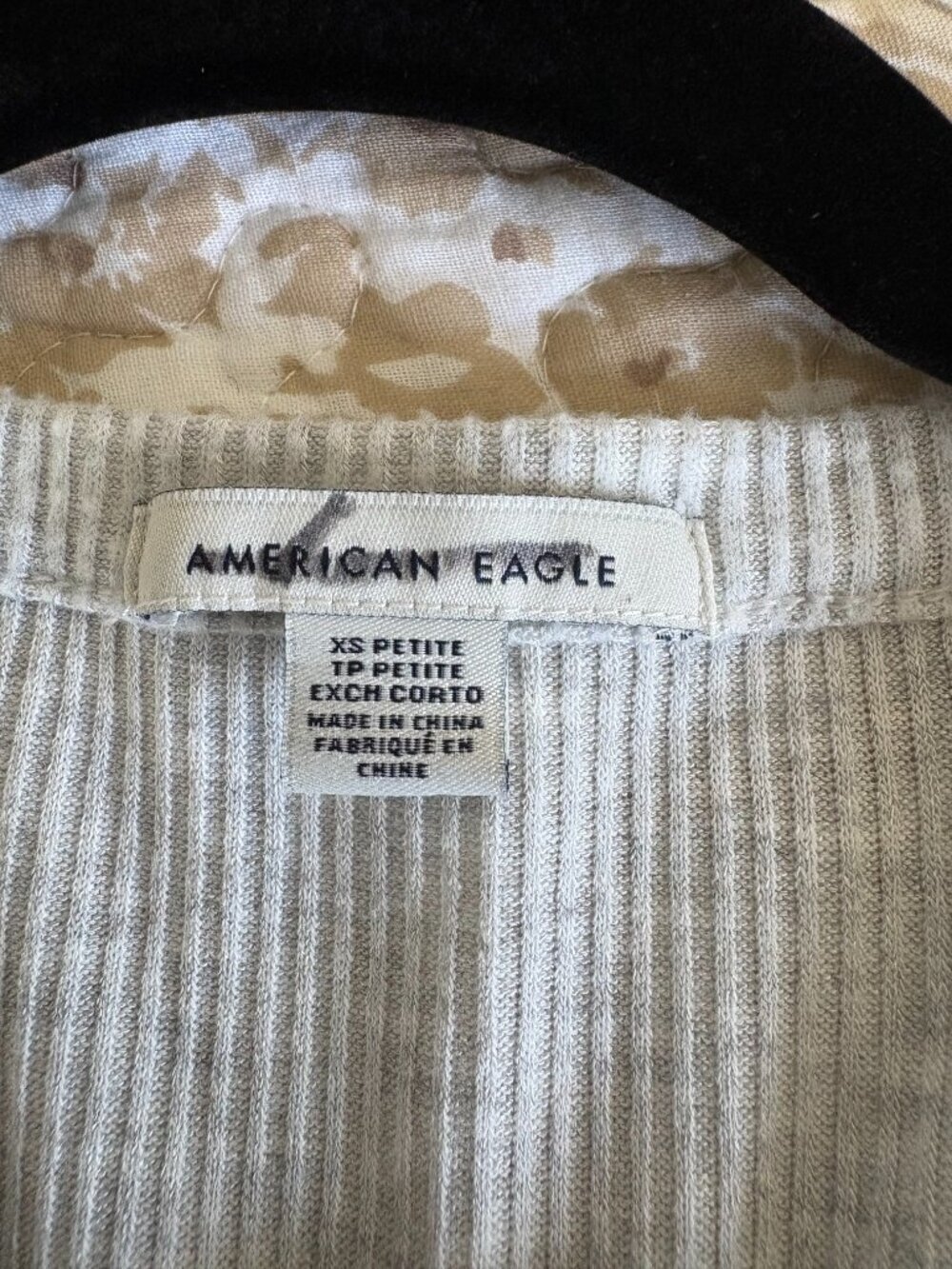 American Eagle Outfitters Heather Gray Knit Henley Sweater Dress Petite XS - Picture 4 of 7
